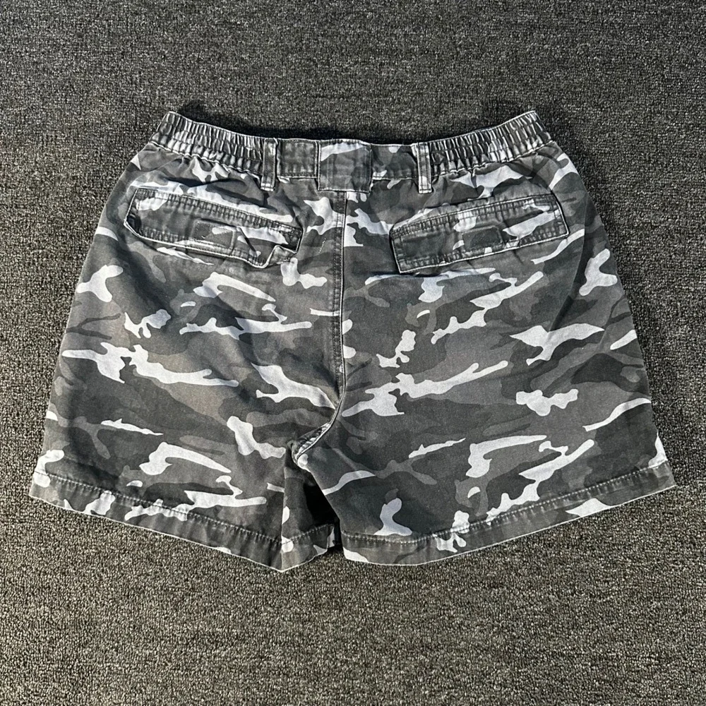 Red Head Cargo Shorts Mens 36 Gray Camo Good Elastic Waist Cotton Utility